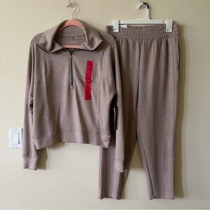 NWT Danskin brand Luxe Lounge Set (brown- chai heather) size medium